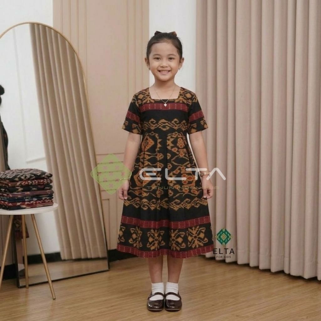 ELTA FOR KIDS Baju anak perempuan Dress Anak Tenun Motif Sumba ntt – Baju Etnik Anak Perempuan umur 