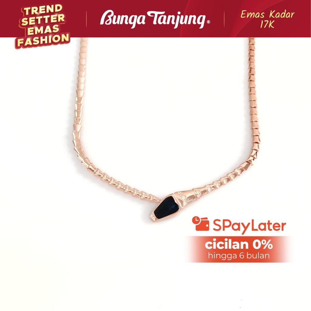 KALUNG FASHION ULAR - EMAS 17K - BUNGA TANJUNG GOLD
