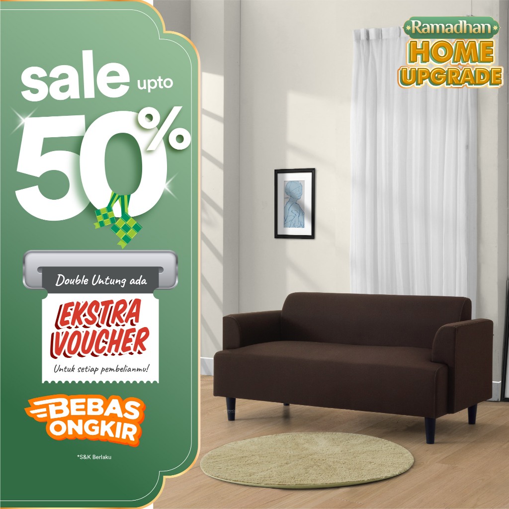 IFURNHOLIC Skona Sofa 2 Dudukan | Sofa Minimalis Ruang Tamu | Kursi Tamu Minimalis | Sofa 2 Seater