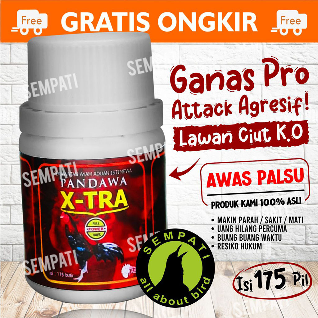 SEMPATI Pandawa X-Tra Xtra Ekstra Vitamin Obat Jamu Ayam Jago Laga Aduan Petarung Obat Pil Kapsul Ay