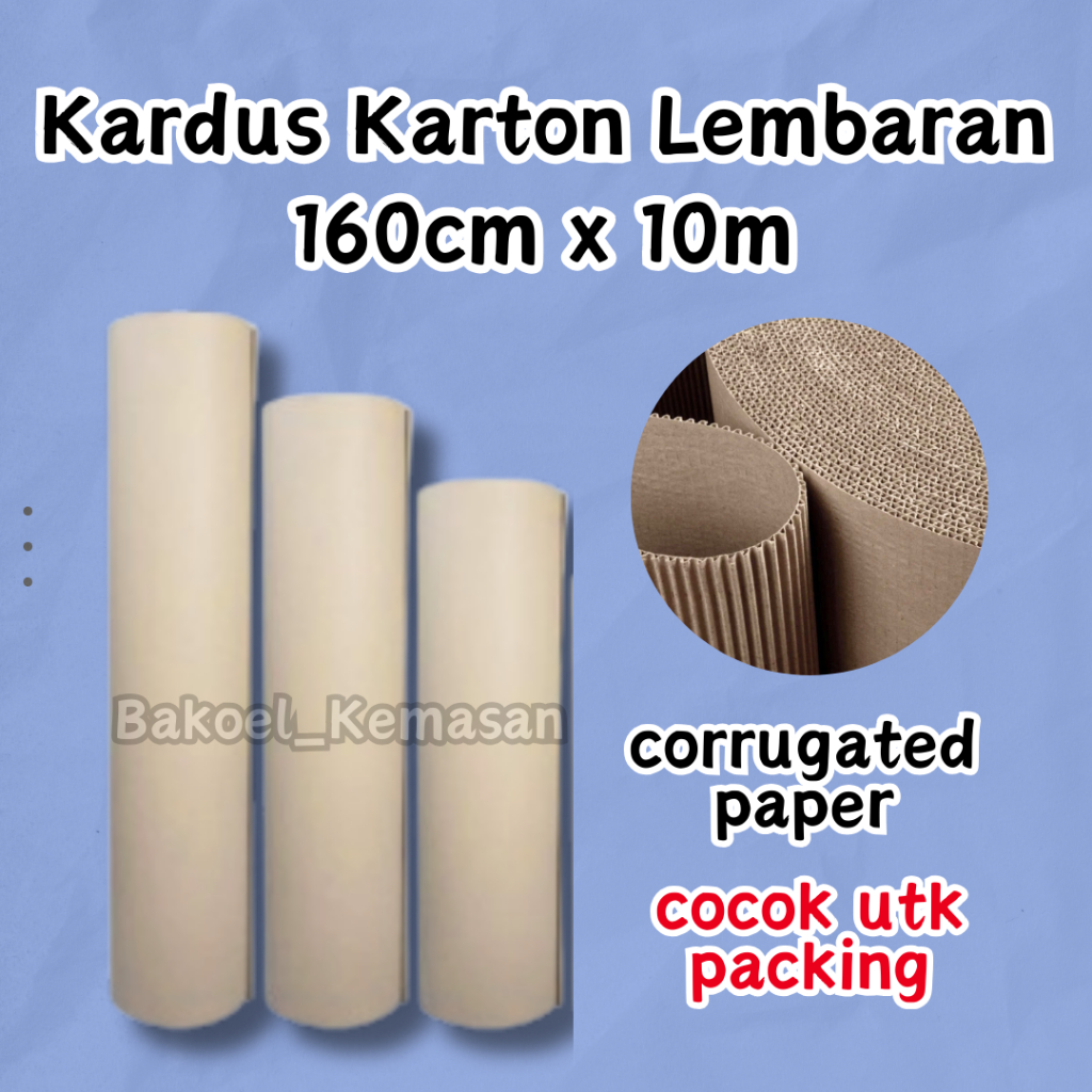 Kardus Roll Packing Single Face 160 cm Corrugated Roll Karton Packing