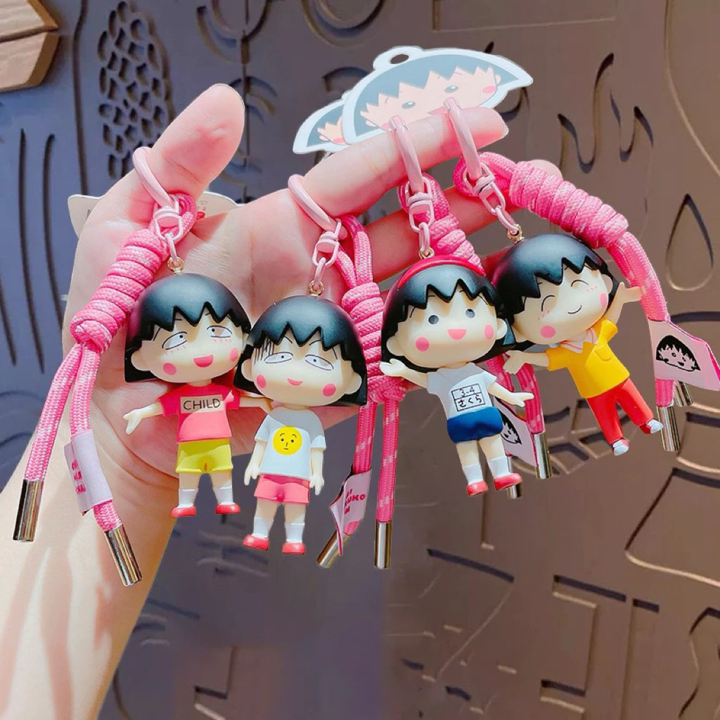 chibi maruko chan - keychain gantungan kunci / tas bag charm chibi maruko-chan momoko sakura