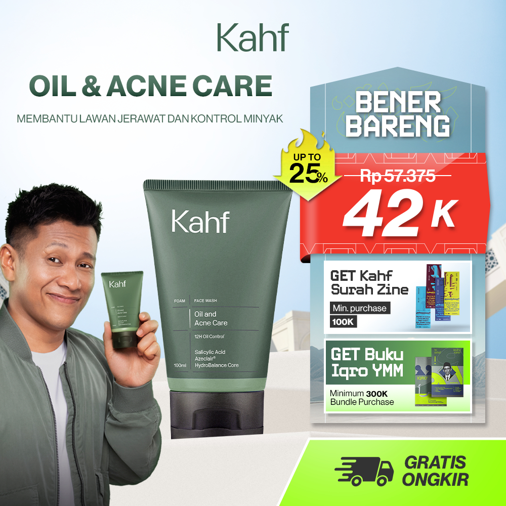NEW LOOK BETTER FORMULA Kahf Face Wash Oil and Acne Care 100 ml - Sabun Cuci Muka Pria untuk Membant