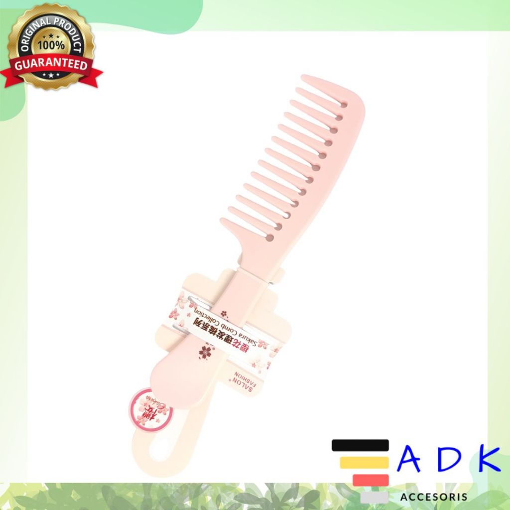 Sisir Pink Motif Sakura PREMIUM TEBAL / Sisir Rambut