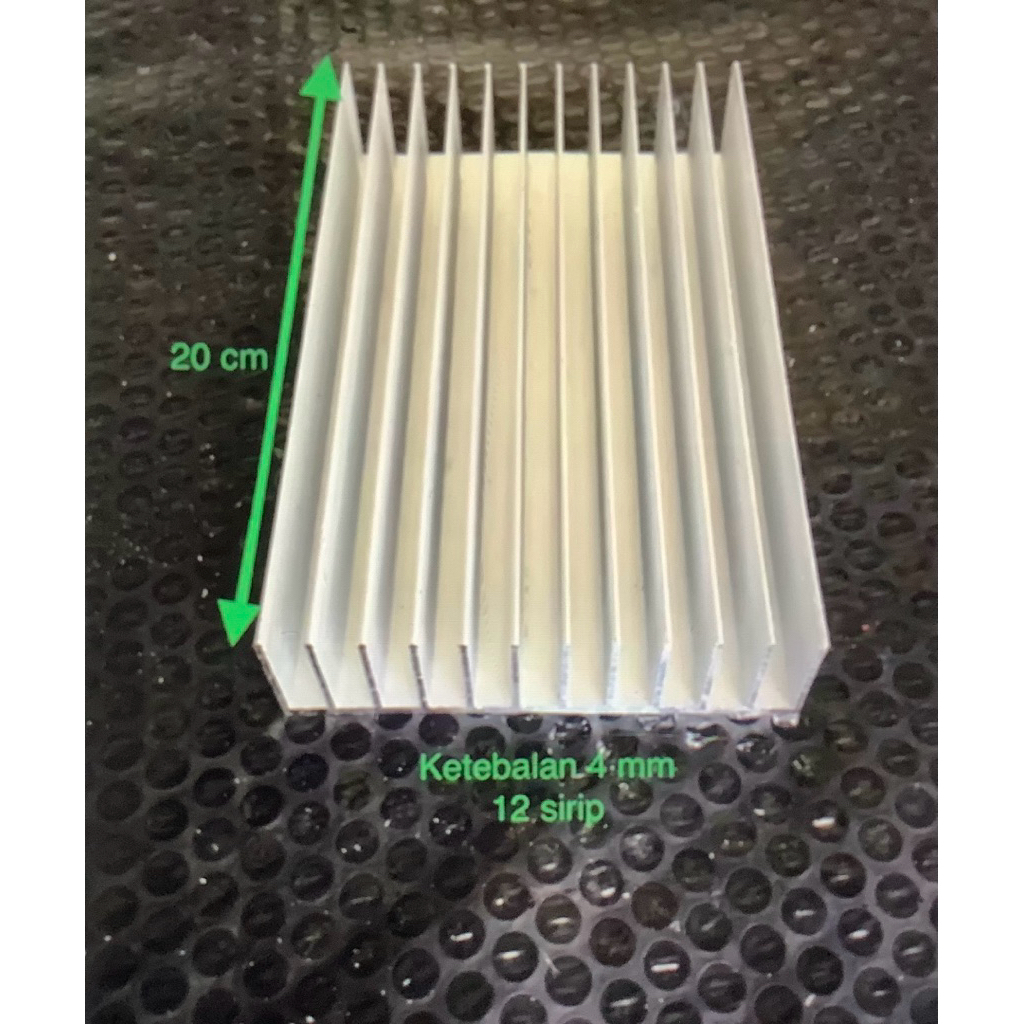 heatsink pendingin 12 sirip 20cm tebal 4mm / 20 cm tebal 4 mm