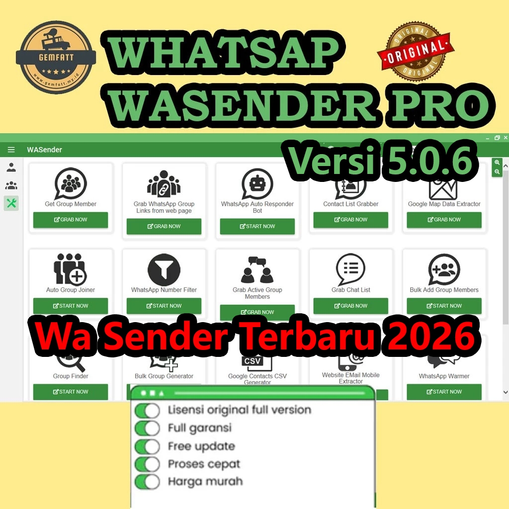 WHATSAPP SENDER Versi 5.0.6 | WA SENDER LISENSI PRO ORIGINAL PREMIUM | SOFTWARE MASSAL BULK BLASTER 