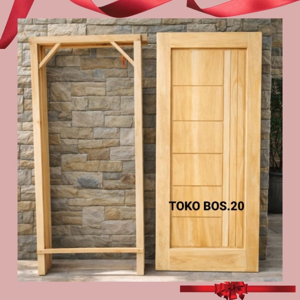 Pintu+Kusen Minimalis Moderen Kayu Mahoni Pintu Rumah Minimalis