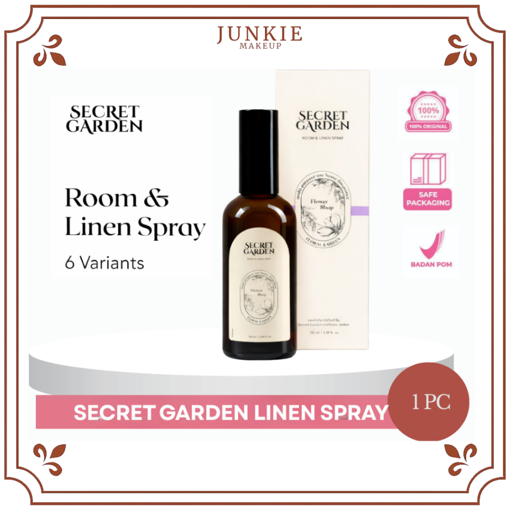 Secret Garden Room & Linen Spray 100ml | Parfum Ruangan Sofa Kasur Sprei Wangi - JUNKIE MAKEUP