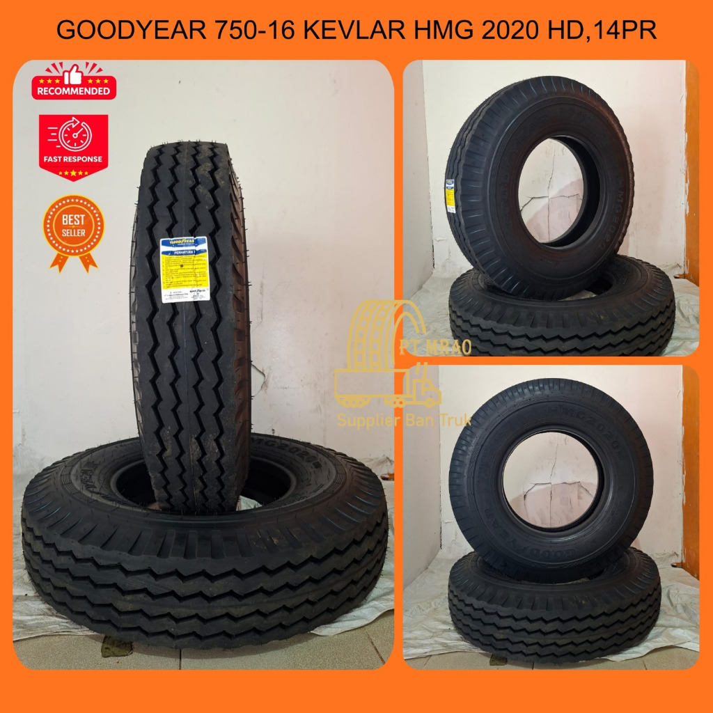 BAN TRUK BENANG (BIAS) GOODYEAR 750-16 KEVLAR HMG 2020 HD SET (KOMPLIT)