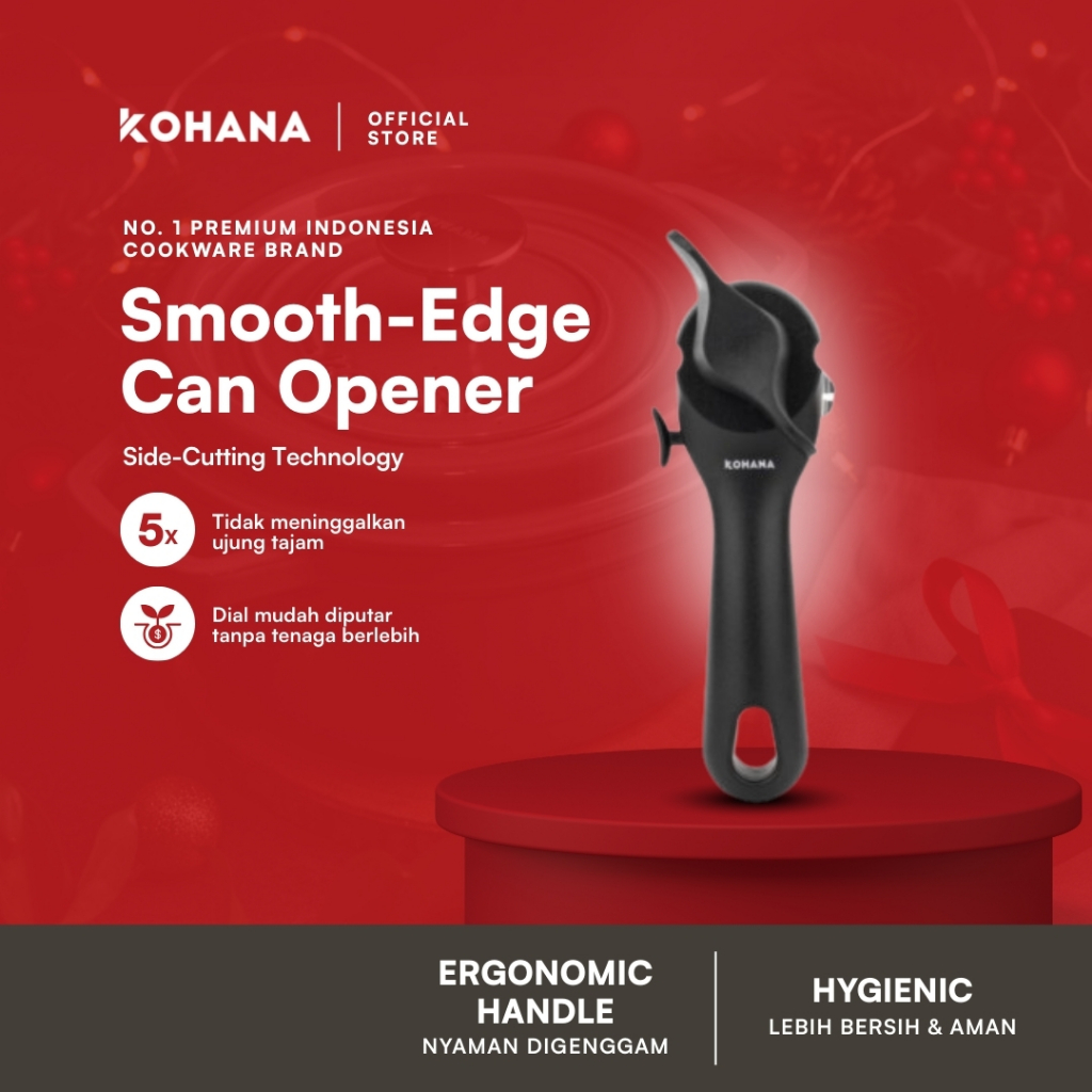 Kohana Smooth Edge Can Opener Black