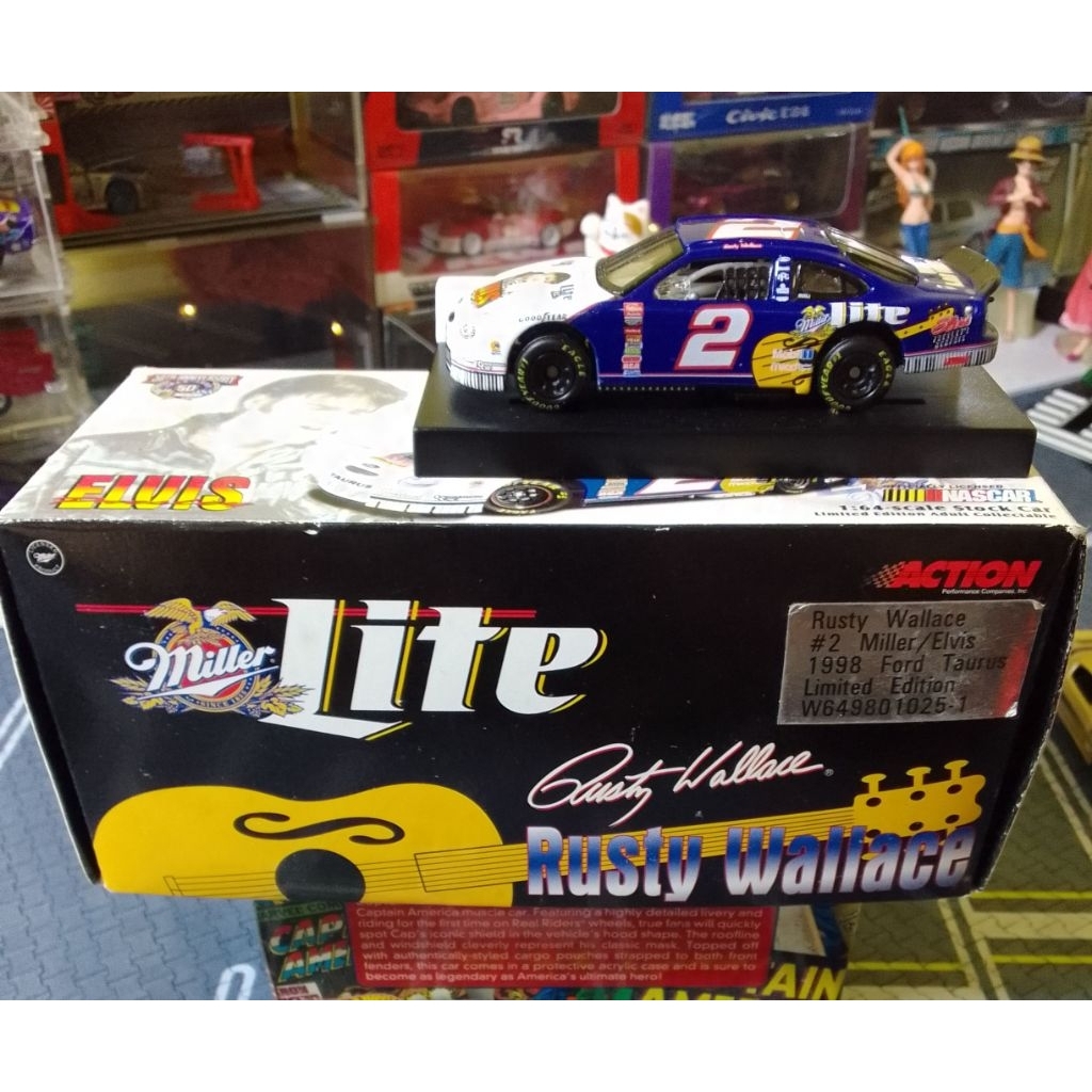 ACTION x MILLER LITE RUSTY WALLACE NASCAR ELVIS 1998 FORD TAURUS LIMITED EDITION
