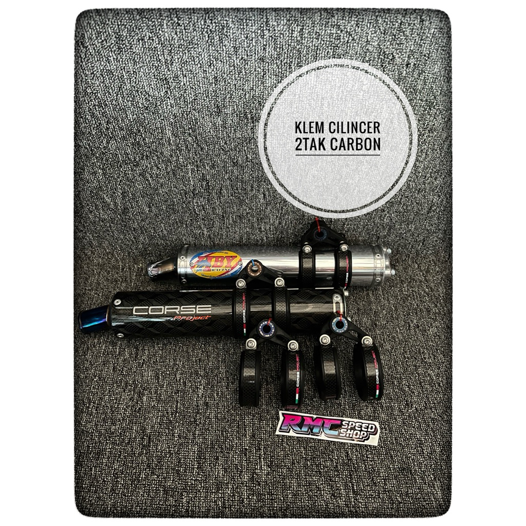 Klem Cilincer knalpot 2tak carbon evo / Klem knalpot 2tak carbon