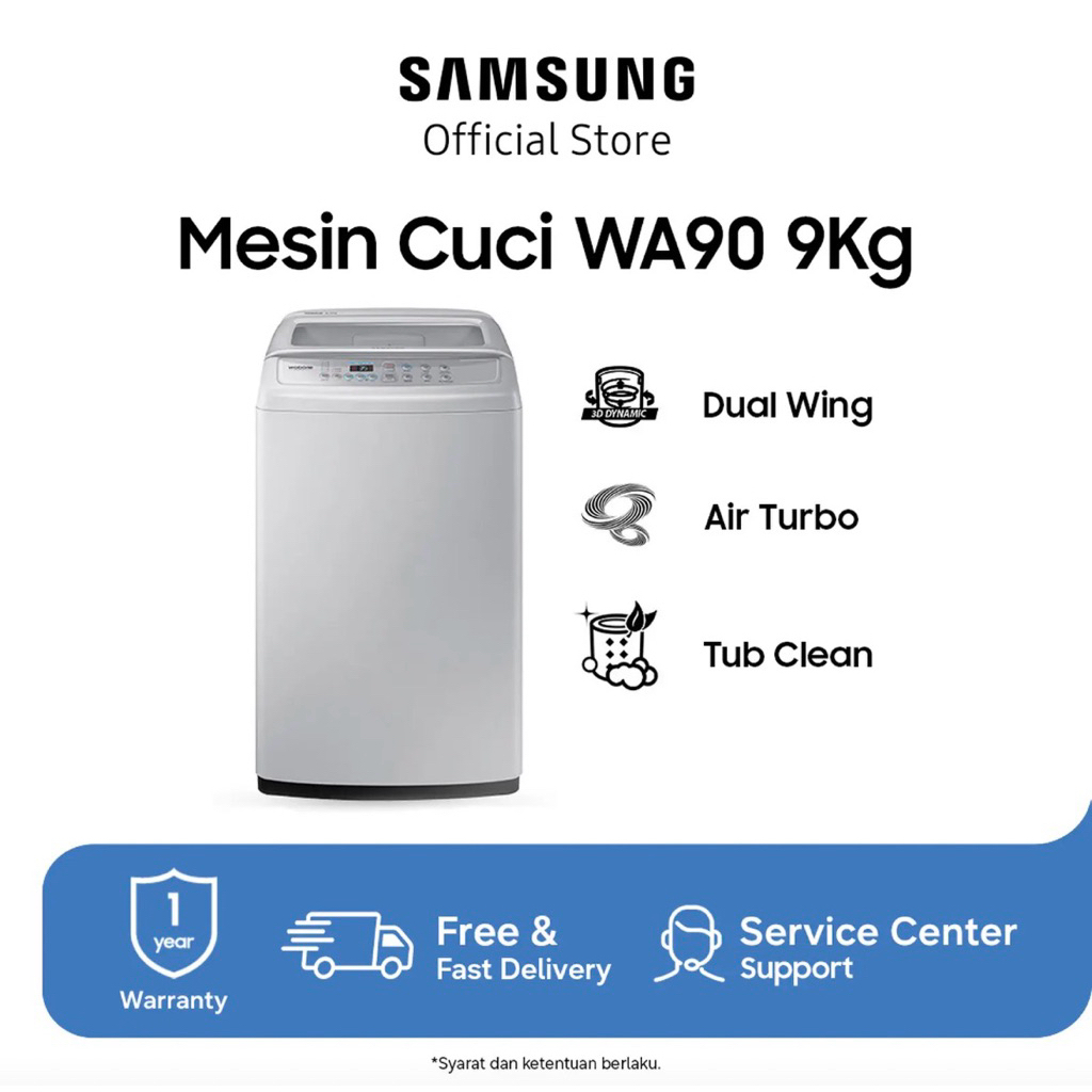 MESIN CUCI 1 TABUNG 9KG SAMSUNG (90H4200) KHUSUS BINJAI