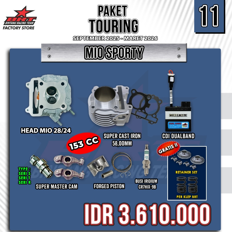 PAKET BORE UP TOURING DAN HARIAN MIO SPORTY MIO SMILE