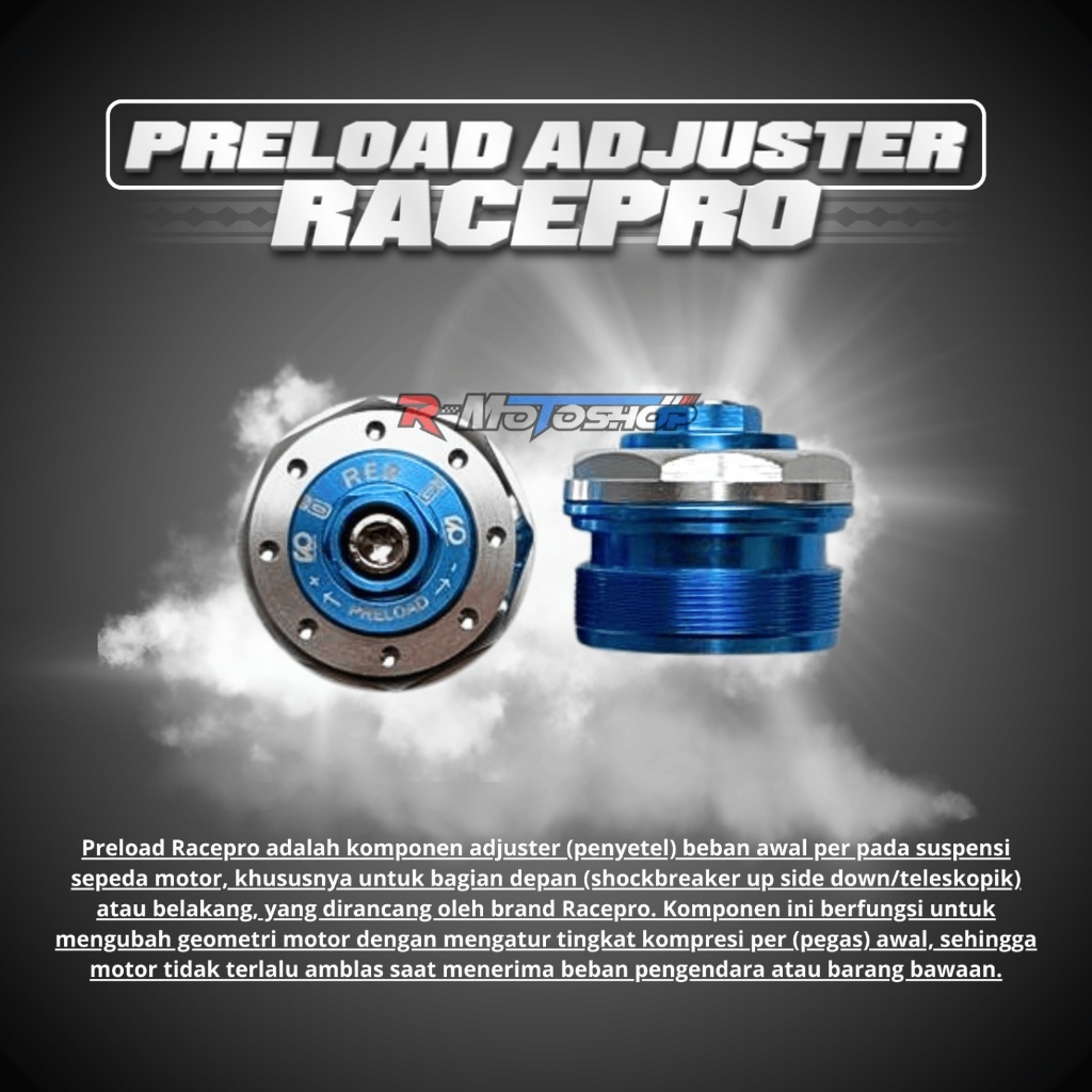 RMotoshop PRELOAD RACEPRO ORIGINAL. ADJUSTER SHOCK DEPAN ALL NEW R15 VVA V3 R25 OLD NEW V2 MT15 XABR