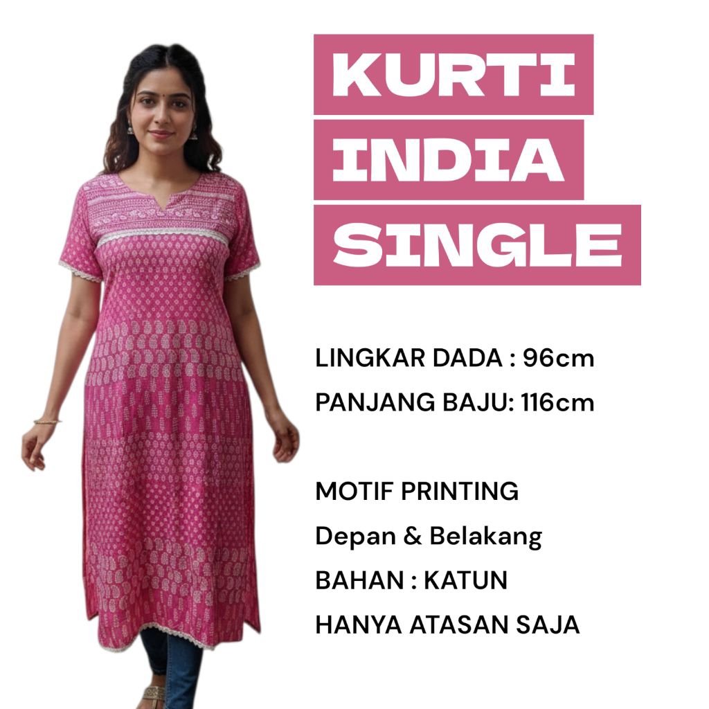 kurti Single Baju India Murah