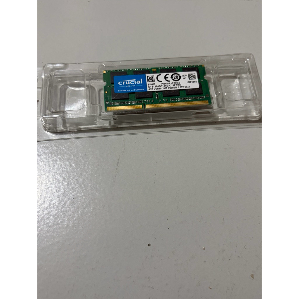 Sodimm crucial  4gb  ddr3l 1600 sodimm 1,35v. Ram laptop  new