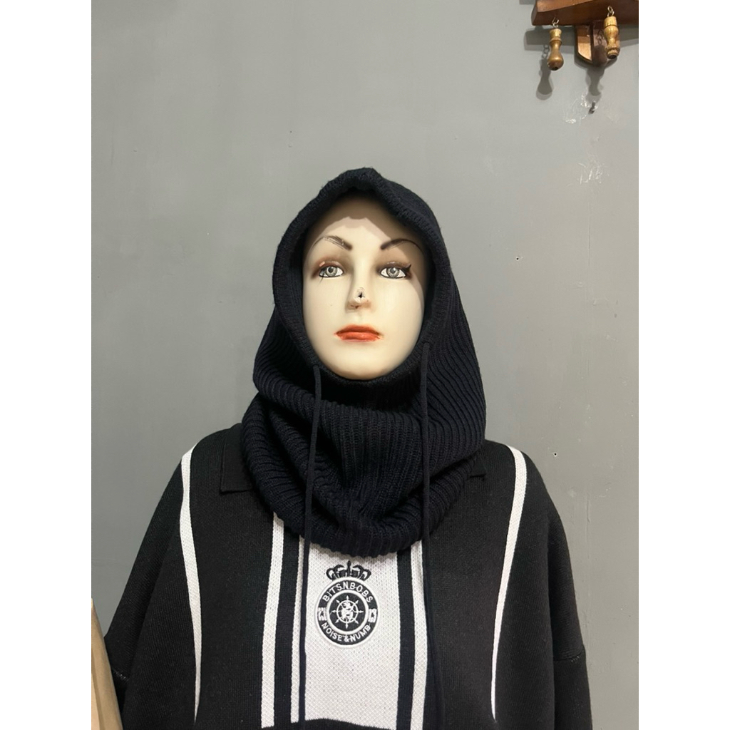 hijab balaclava rajut tebal