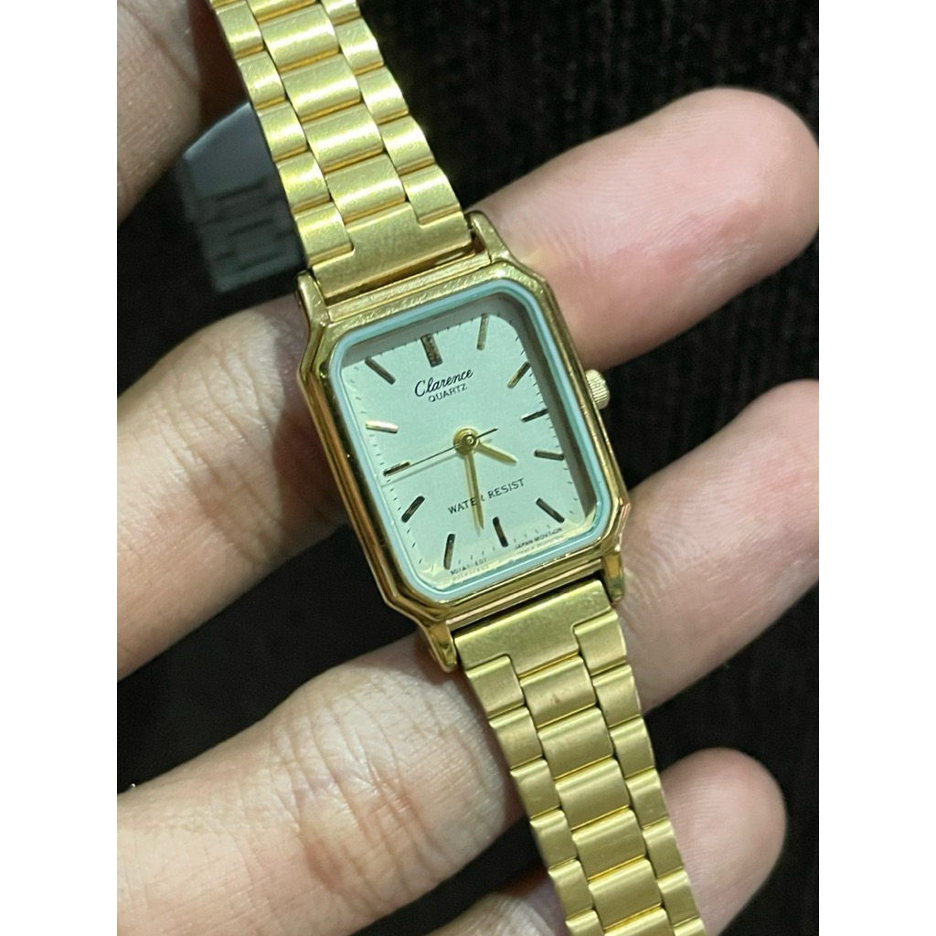 Jam Tangan Clarence by Casio Gold Tank ladies