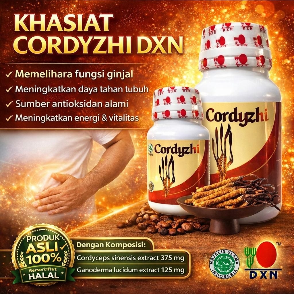 DXN Cordyzhi DXN - Suplemen Kesehatan Ginjal dengan Cordyceps Sinensis 375 mg & Ganoderma Lucidum 12
