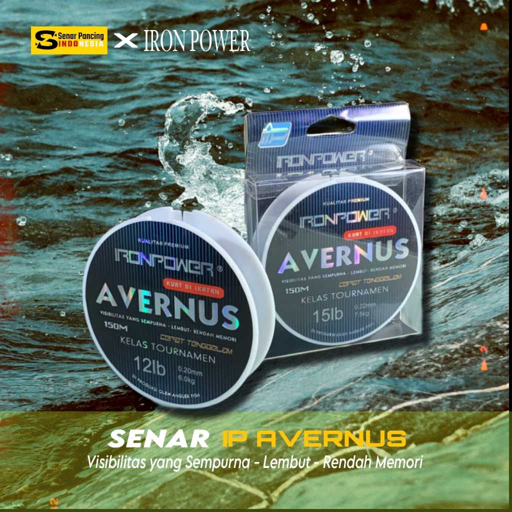 Senar Pancing Iron Power Avernus Nylon 150M - - Senar Pancing Monofilament Seuper Kuat, Super Lentur