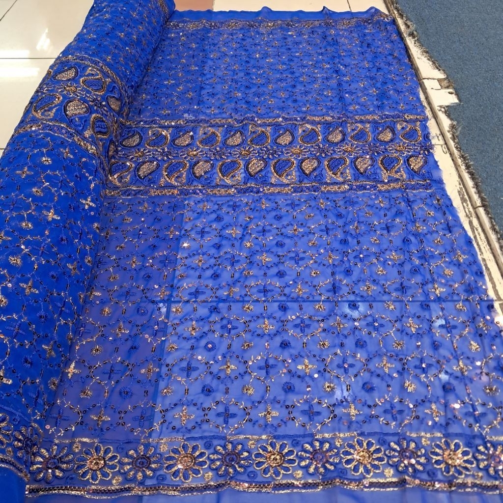 Bahan kain kebaya modern Sari India motif pinggiran premium motif terbaru high quality