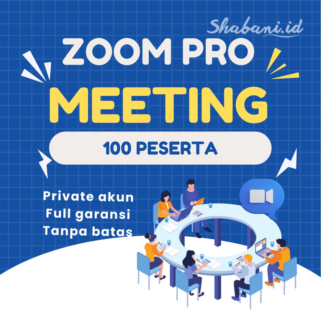 Zoom Pro Premium Akun  Harian Mingguan Bulanan 100 300 500 1000 Peserta Aman & Langsung Aktif