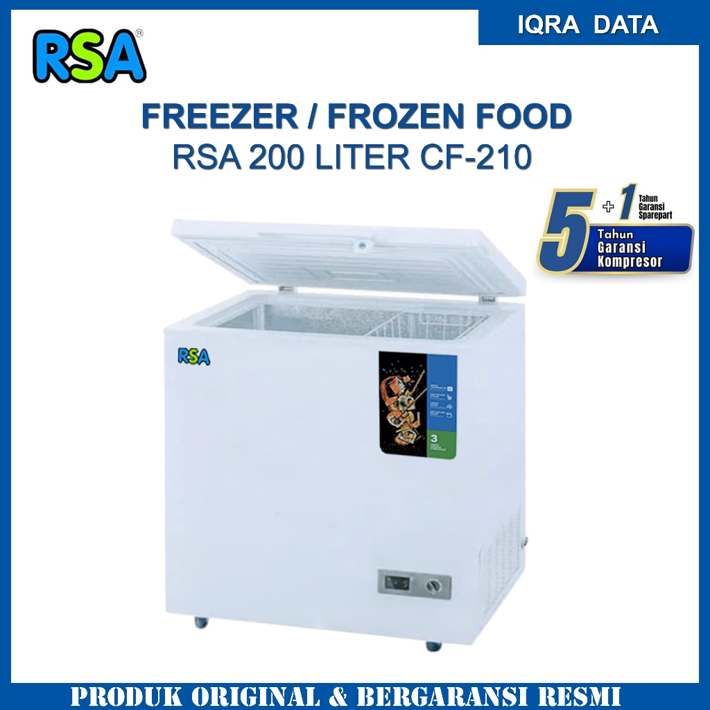 RSA Freezer 200 Liter / Chest Freezer RSA 200 Liter RSA CF-210 - Hemat Daya - Garansi Resmi 5 Tahun
