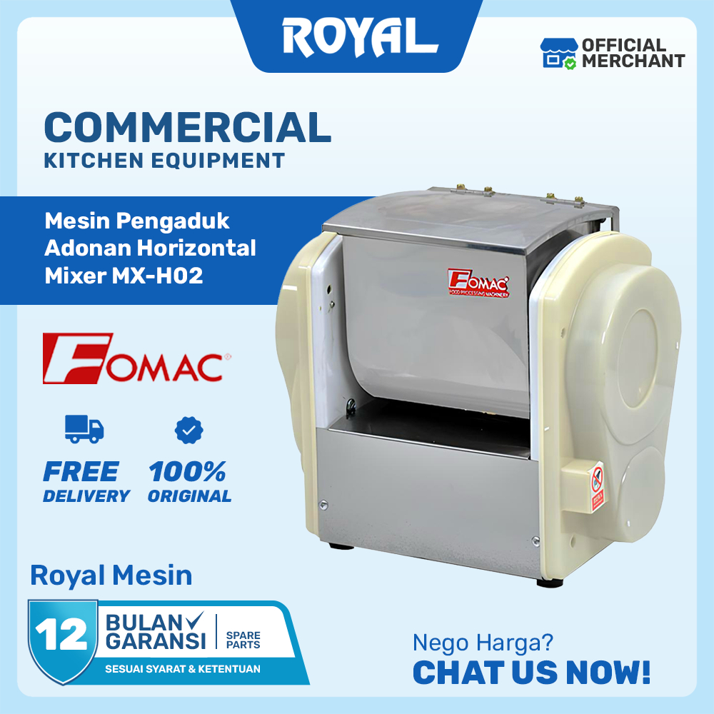 Mesin Pengaduk Adonan Mie Horizontal Dough Mixer 2 Kg/Proses HMX-H02 FOMAC