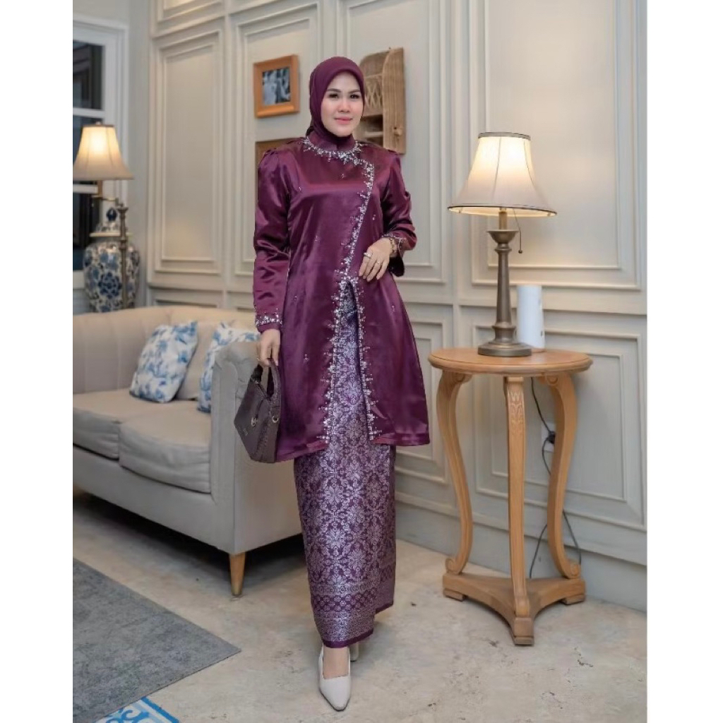 SET KEBAYA KURUNG LYLIE SATIN PREMIUM || SET KEBAYA KURUNG WISUDA KEKINIAN || BAJU KEBAYA || SET BAJ
