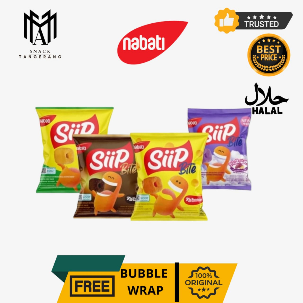 Nabati Siip Bite 2000 Keju Coklat Jagung Bakar 1 Renceng isi 10 Pcs @16 Gr