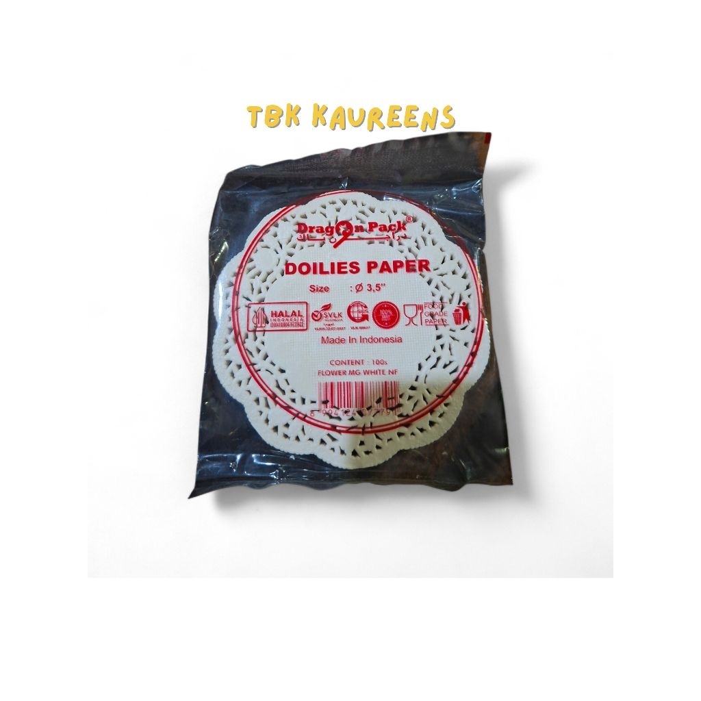 Doilies Paper Alas Toples 3,5mm Isi 100 Pcs