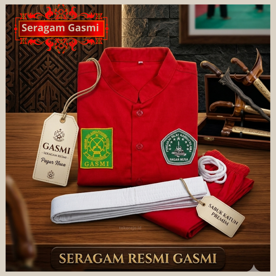 Seragam Gasmi + Sabuk / Seragam Pencak Silat / Baju Silat Gasmi