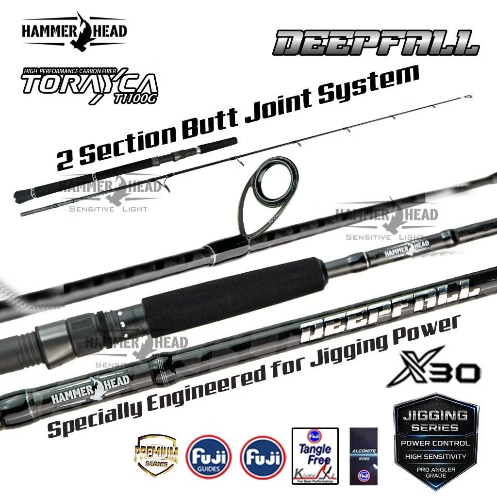 Joran Jigging Premium Hammerhead Deepfall | TORAYCA T1100G Carbon | Fuji Guide | PE 2–8 | Heavy Duty