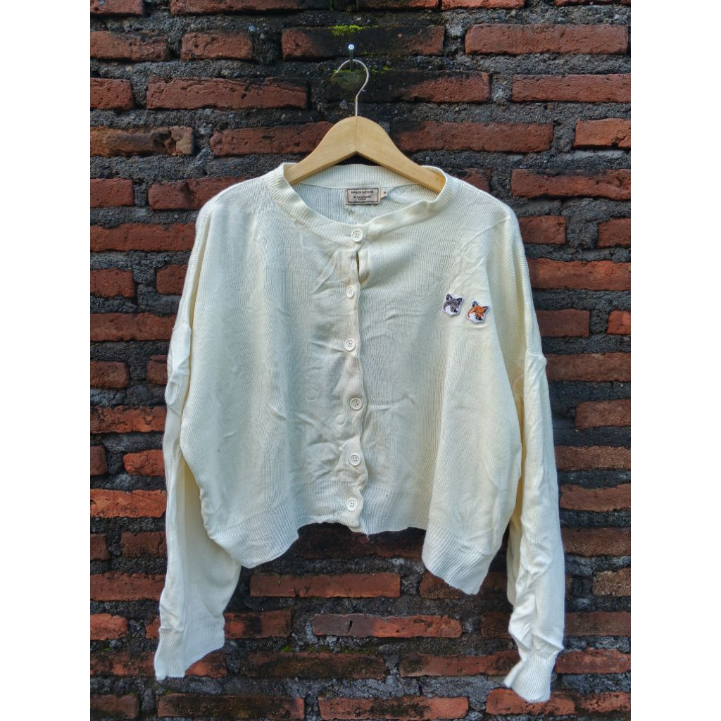 cardigan maison kitsune double fox head