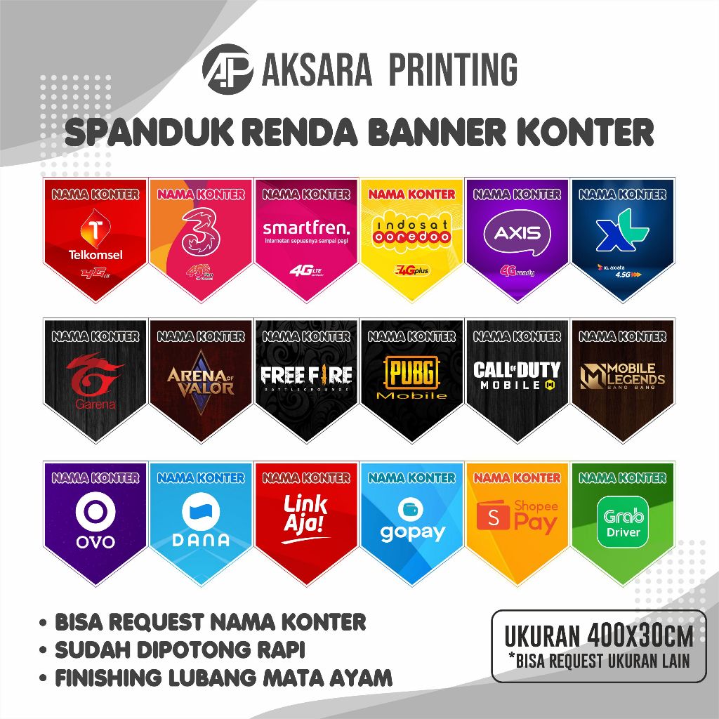 Model Segitiga Banner Konter Renda Konter Flag Banner Spanduk Konter Spanduk Renda Konter