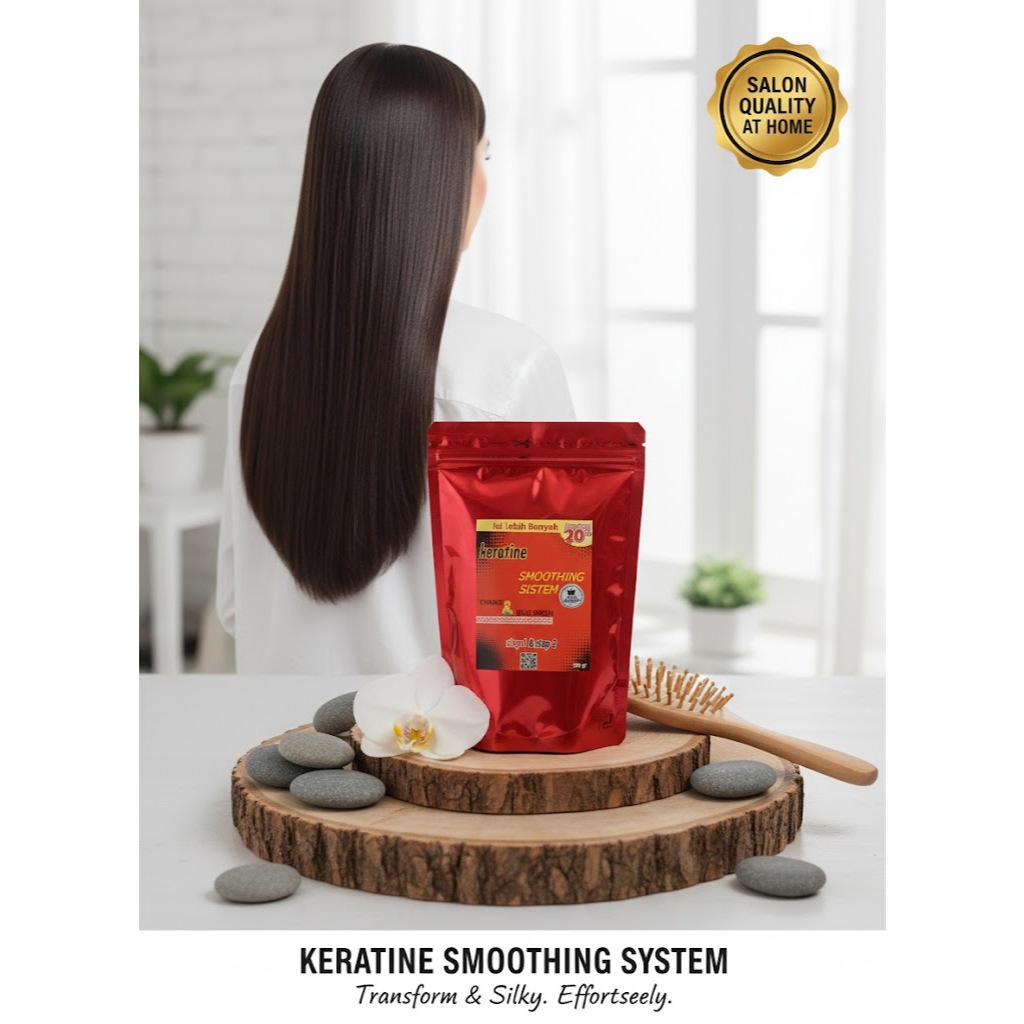 Keratine Smothing Sistem Pelurus dan Pelembut Rambut Step 1 & Step 2/ Obat Rambut/ Obat Rebonding