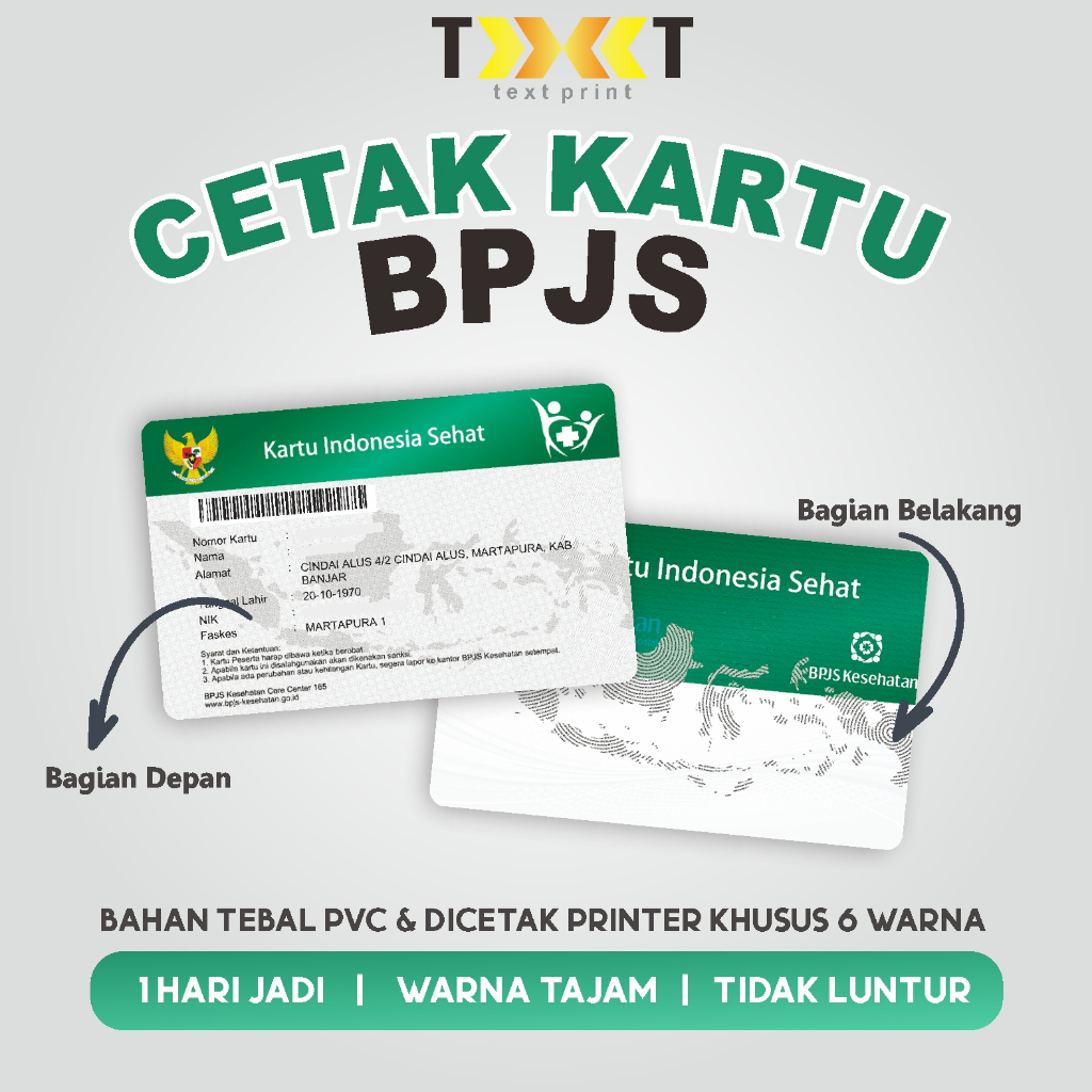 TERMURAHHH CETAK KARTU BPJS/KIS CEPAT INSTANT