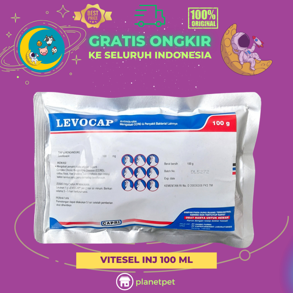 LEVOCAP 100 GRAM - Untuk Pencernaan dan Pernafasan pada Unggas.
