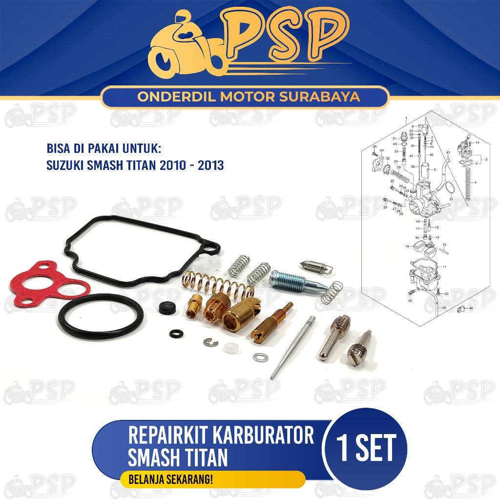 Repairkit Karburator Smash Titan - Repair Kit Parkit Spuyer Karbu Assy Suzuki Smash Titan FW115 2010