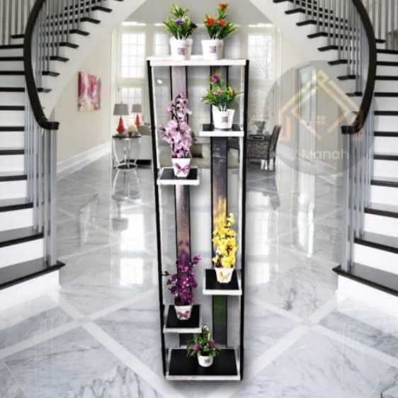 RAK BUNGA KAYU RKA1003 RAK PAJANG LANTAI SUDUT RUMAH MINIMALIS TINGGI 120CM