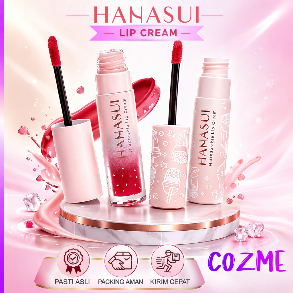 Hanasui Mattedorable Lip Cream Hasil Velvet Matte Melembabkan Ringan Tahan Lama Pigmented Olive Oil 