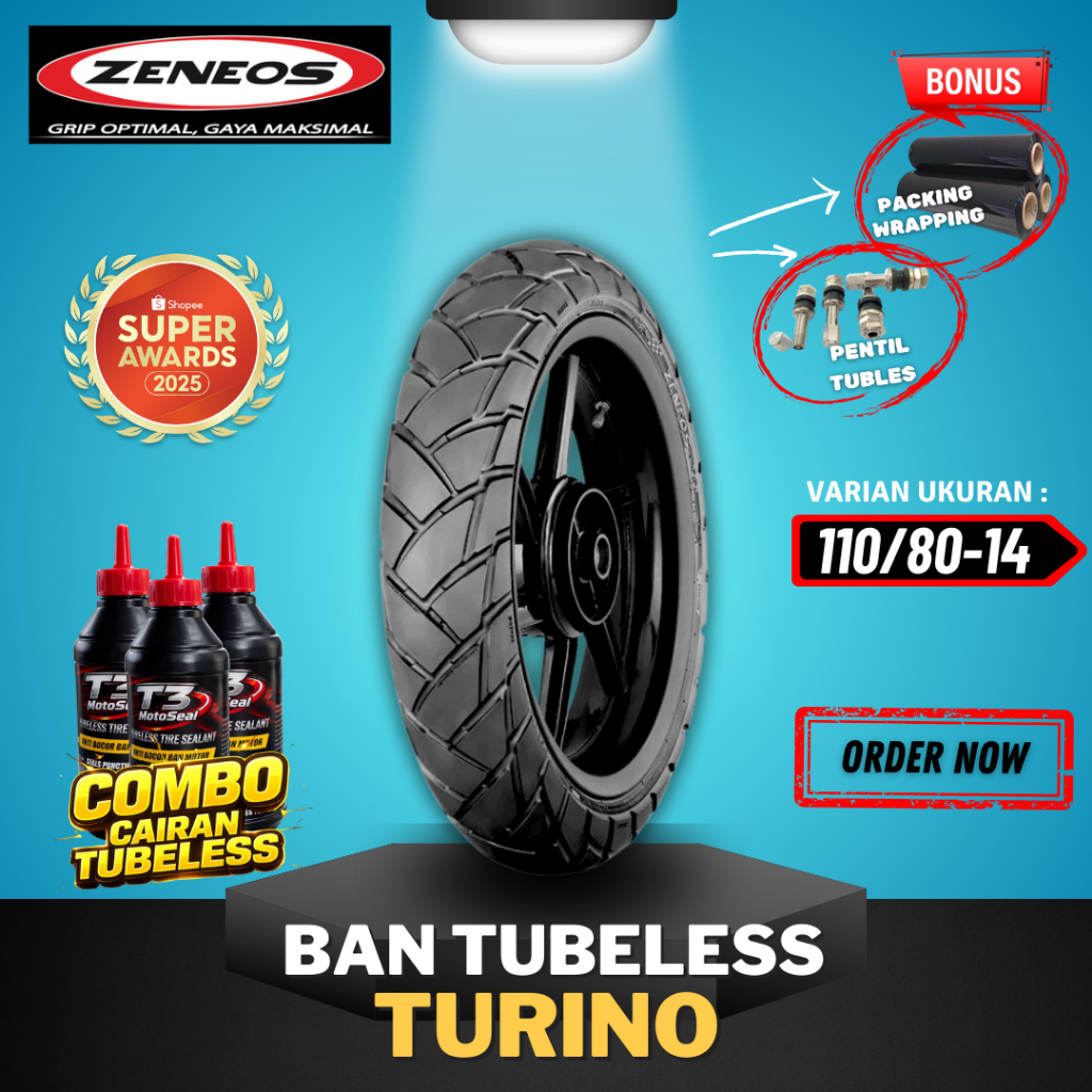 [READY COD] BAN ZENEOS TURINO RING 14 ( 110/80-14 ) BAN TUBELESS ZENEOS RING 14 /  BAN MOTOR MATIC R