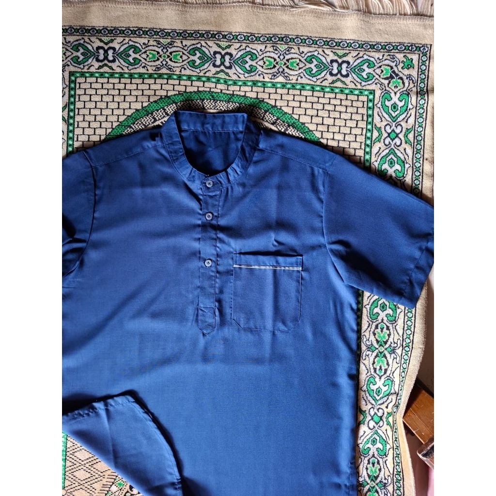 koko dewasa / koko navy kombinasi abu / koko model simple