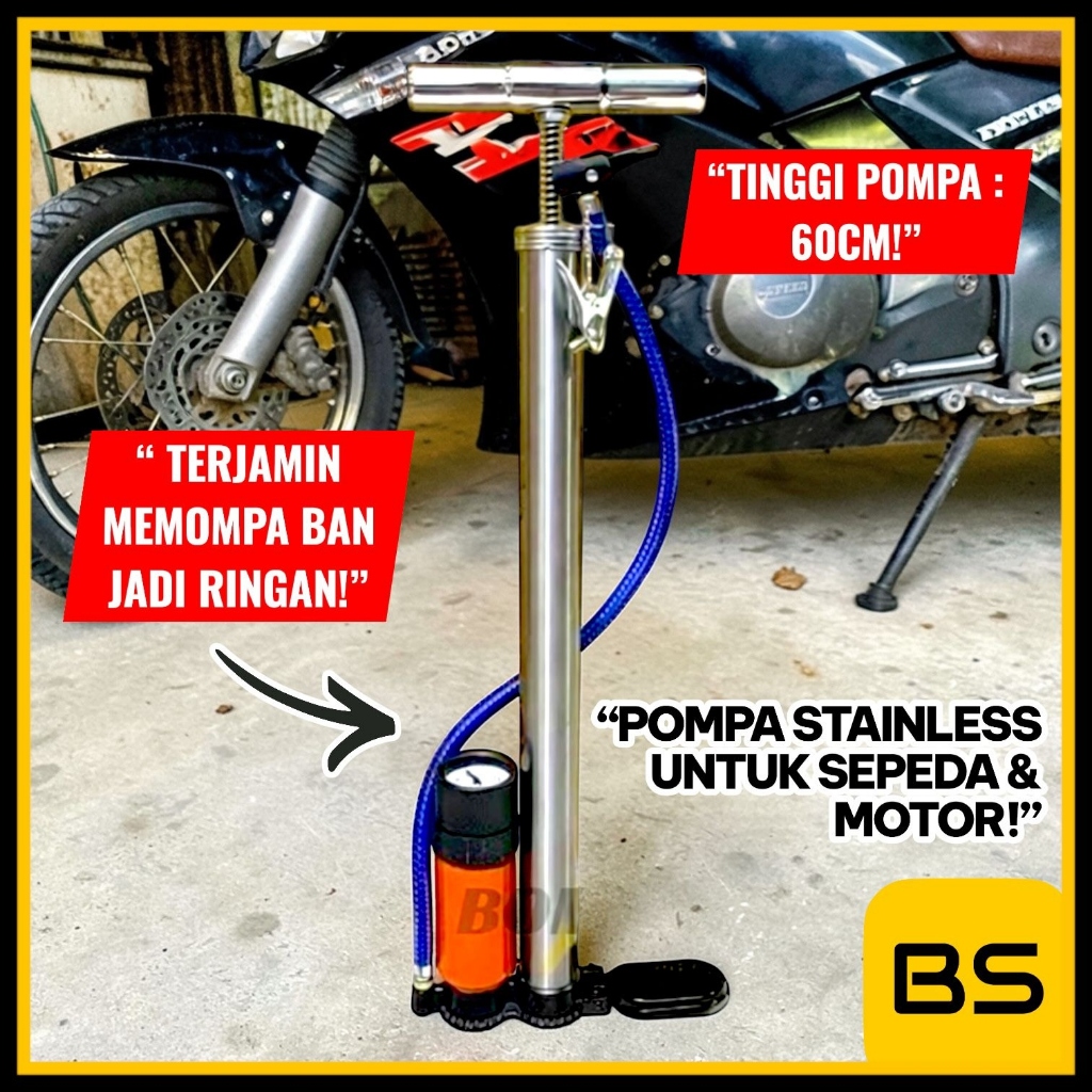Pompa Ban Sepeda Pompa Ban Motor Manual Panjang Angin Manual Pompa Motor Bola