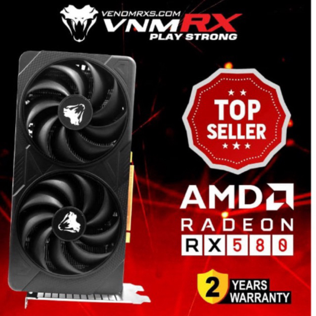VGA CARD AMD VENOMRX RX 580 8GB DDR5 256BIT