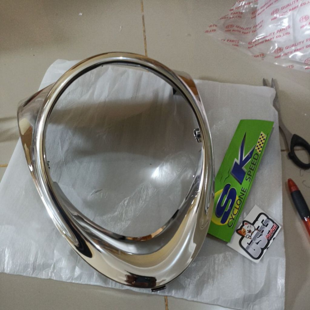 cover lampu depan Fino Thailand chrome
