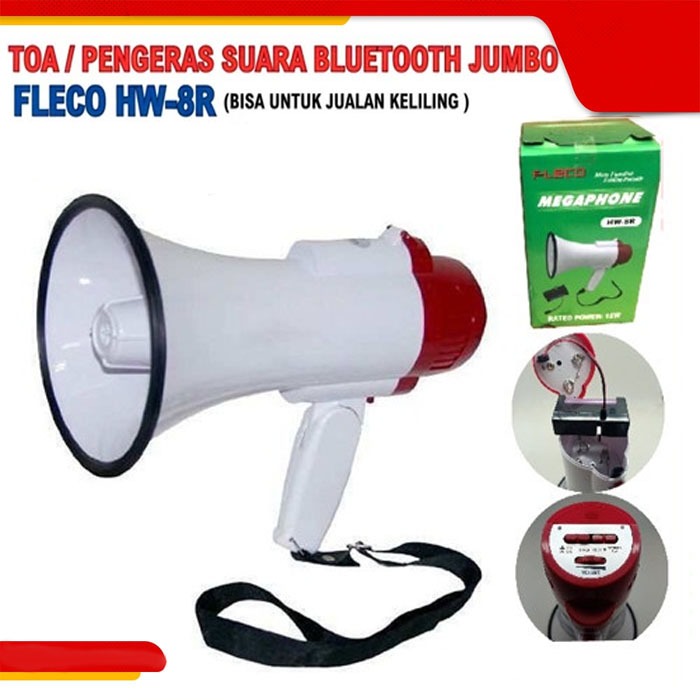 Megaphone Fleco Hw-8r Rechargeable | Toa Megaphone Fleco Hw-8r Pengeras Suara Portabel