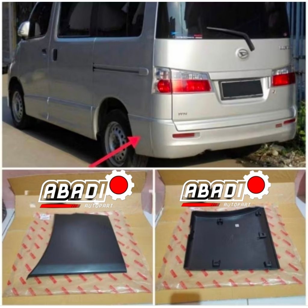 moulding body samping bumper belakang Luxio Original