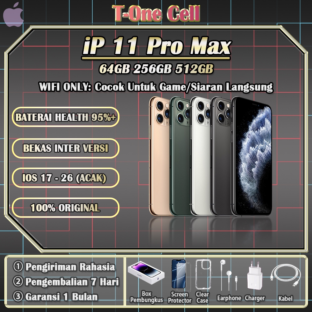 iPhone 11 ProMax SECOND BEKAS 100% ORI 64/256/512GB INTER, Good Condisi Like New, Harga Terjangkau